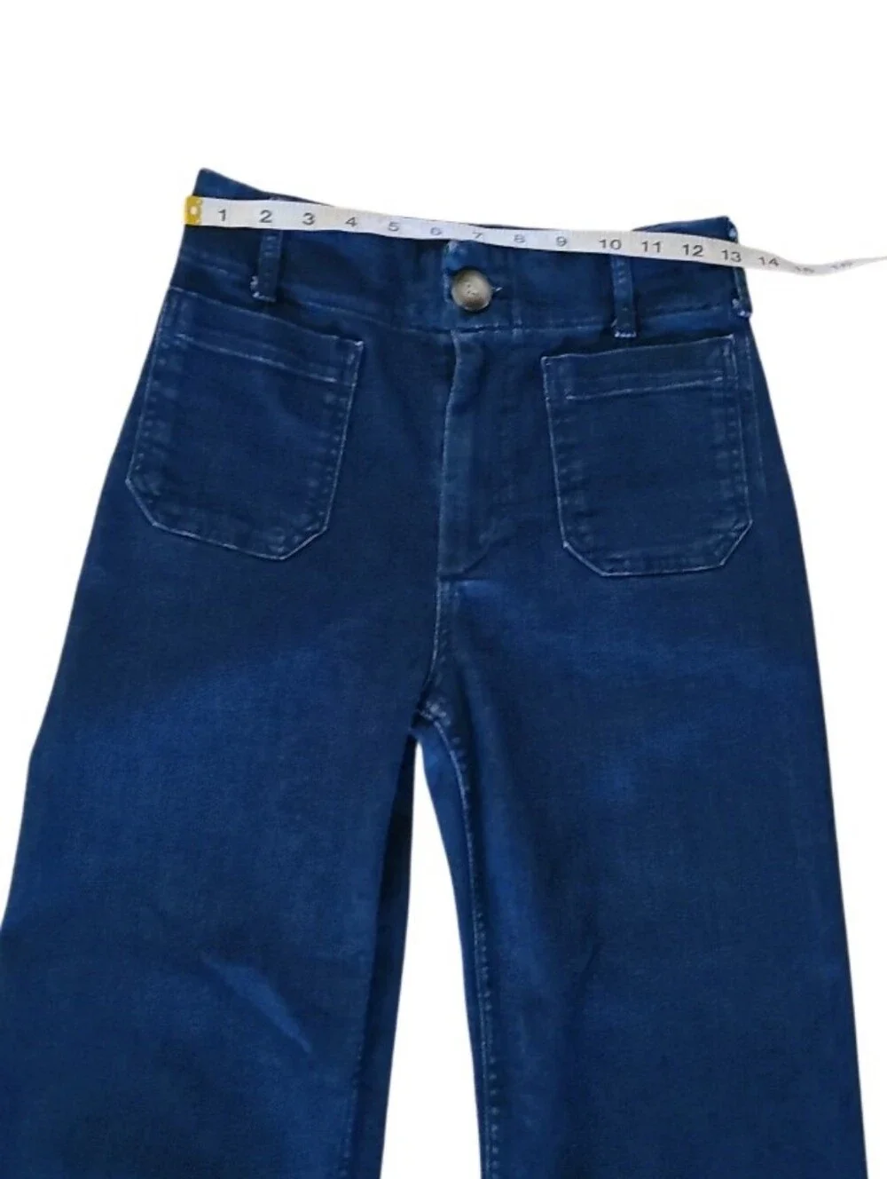 Maeve Anthroplogie The Colette Cropped Wide Leg Pants Jeans Dark Blue - Picture 13 of 16